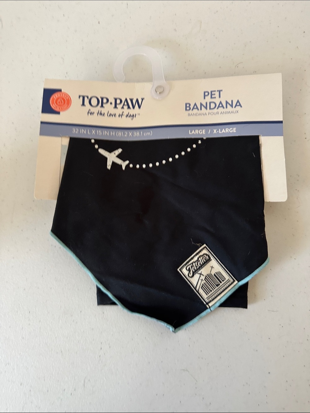 Top Paw “Jetsetter” Pet Bandana Size L/XL Travel Dog Scar